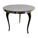 Table basse ronde vintage '50, plateau miroir Table basse ronde vintage '50, plateau miroir