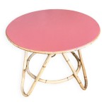 Table basse rotin, bambou, vintage
