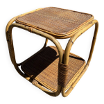 Table basse en rotin cube