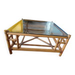 Table basse en rotin design gasparucci italo, ann�es 1970
