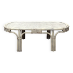 Table basse en rotin et osier tress annes 70