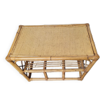 Table basse en rotin vintage