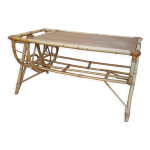 Table basse rotin vintage