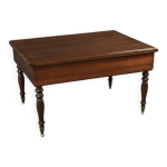 Table basse roulante en acajou massif, got louis - philippe fin xixe