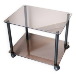 Table basse à roulette en verre trempé erard Table basse à roulette en verre trempé erard