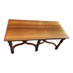 Table basse rustique en bois massif pieds tournés style traditionnel Table basse rustique en bois massif pieds tournés style traditionnel