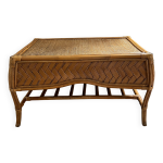 Table basse de salon rotin osier