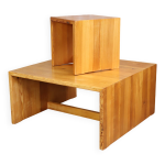 Table basse scandinave vintage des années 1970, en bois de pin, minimaliste Table basse scandinave vintage des années 1970, en bois de pin, minimaliste