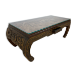 Table basse sculptée à la main chine années 1930 Table basse sculptée à la main chine années 1930