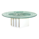 Table basse sculpturale heinz lilienthal avec plateau en verre