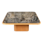Table basse de sede ds - 47 en cuir cognac et plateau miroir, suisse, 1970s Table basse de sede ds - 47 en cuir cognac et plateau miroir, suisse, 1970s