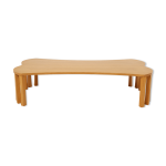 Table basse signé de vincent poujardieu forme libre en chêne 1992 Table basse signé de vincent poujardieu forme libre en chêne 1992