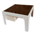 Table basse space - age 70s abs blanc coffre de rangement Table basse space - age 70s abs blanc coffre de rangement