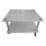 Table basse space age double plateaux en acier laqué blanc, france Table basse space age double plateaux en acier laqué blanc, france