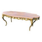 Table basse style louis xv en marbre rose