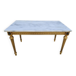 Table basse style louis xvi en marbre et bois dor