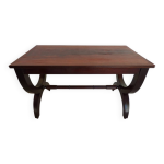 Table basse de style restauration en bois couleur acajou / trs bon tat