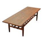 Table basse topform en palissandre avec porte - revues en cuir, design hollandais, annes 60