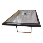 Table basse transformable en marbre et laiton fedam design italien