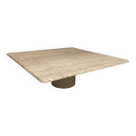 Table basse en travertin, angelo mangiarotti, italy, 1970s Table basse en travertin, angelo mangiarotti, italy, 1970s