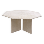 Table basse travertin hexagonale vintage