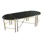 Table basse tripartite en verre, style maison baguès 1950 Table basse tripartite en verre, style maison baguès 1950