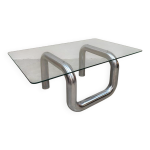Table basse en tube au design italien vintage des ann�es 1980