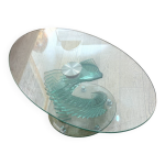 Table basse en verre, france, circa 1980