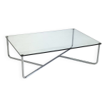 Table basse en verre gispen avec base tubulaire Table basse en verre gispen avec base tubulaire