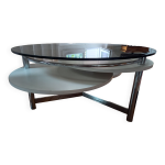 Table basse en verre inox et mlanine