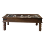 Table basse vieux plateau indien Table basse vieux plateau indien