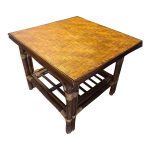 Table basse vintage 70 rotin