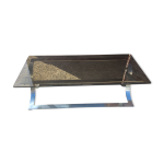 Table basse vintage anne 70 verre fum et acier chrom