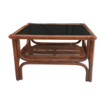 Table basse vintage bambou et rotin Table basse vintage bambou et rotin