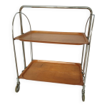 Table basse vintage, bar, table d'appoint pliante sur roulettes