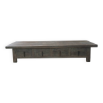 Table basse vintage en bois d'orme à 4 tiroirs Table basse vintage en bois d'orme à 4 tiroirs