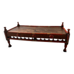 Table basse vintage en bois, pakistan, 1920s Table basse vintage en bois, pakistan, 1920s