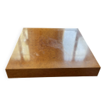 Table basse vintage carre loupe d'orme circa 1970