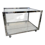 Table basse vintage chrome & verre années 70 Table basse vintage chrome & verre années 70