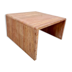Table basse vintage italienne en travertin marbre 'pink chique'