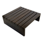 Table basse vintage à lattes design wengé massif années 70 minimaliste Table basse vintage à lattes design wengé massif années 70 minimaliste