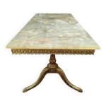 Table basse vintage en marbre et bronze