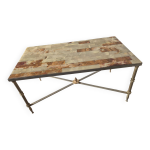 Table basse vintage en marbre et laiton style classique chic Table basse vintage en marbre et laiton style classique chic