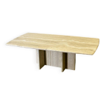 Table basse vintage en marbre travertin, france années 1980 Table basse vintage en marbre travertin, france années 1980