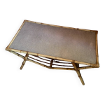 Table basse vintage en rotin