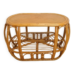 Table basse vintage en rotin et osier Table basse vintage en rotin et osier
