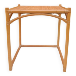 Table basse vintage en rotin et osier