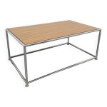Table basse vintage style usm en mélaminé et métal chromé Table basse vintage style usm en mélaminé et métal chromé