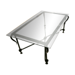 Table basse vintage verre biseauté & fer forgé 119×69×44 cm Table basse vintage verre biseauté & fer forgé 119×69×44 cm