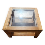 Table basse vitre en bois